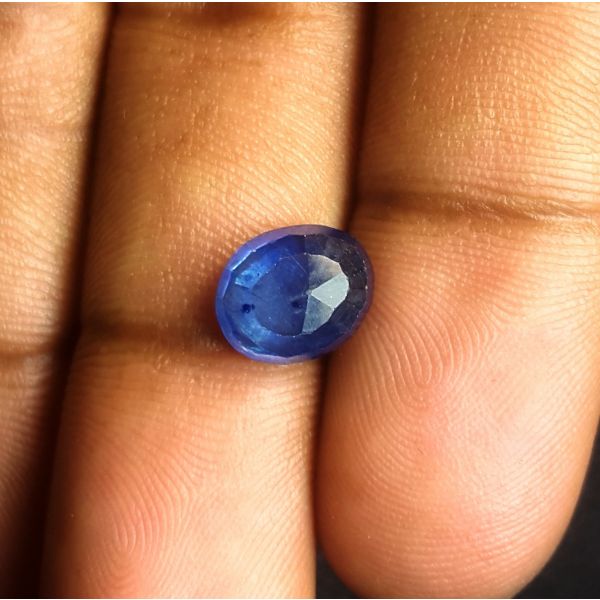 3.50 Carats Natural Blue Sapphire 9.22 x 7.70 x  4.35 mm