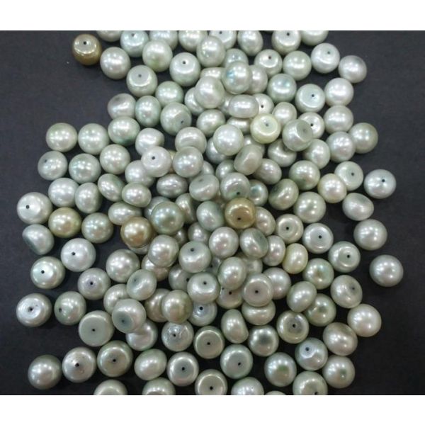 Button Shaped Fresh Water Pearl Half drilled 105/107_39.1