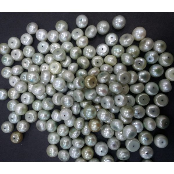 Button Shaped Fresh Water Pearl Half drilled 105/107_40.1