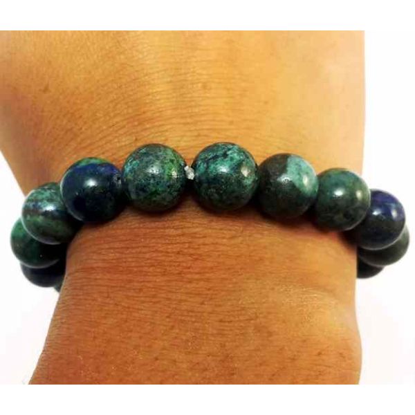 48 Gram Blue Azurite Bracelet BEAD SIZE 12 MM (LENGTH 8 INCH)