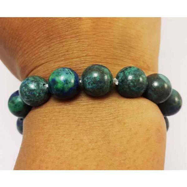 48 Gram Blue Azurite Bracelet BEAD SIZE 12 MM (LENGTH 8 INCH)