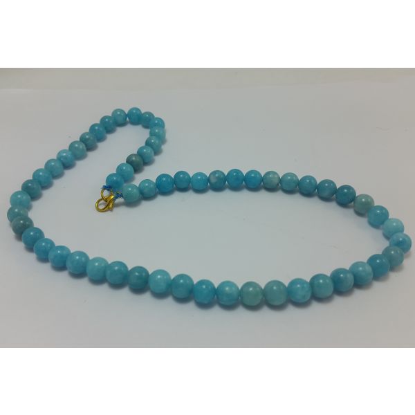 44 Gram Aquamarine Rosary 8 MM (Length 19 Inch)