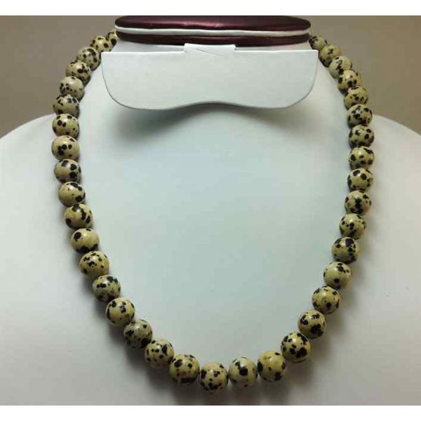 73 Gram Dalmatian Jasper Rosary Bead Size 10 MM (Length 19 Inch)