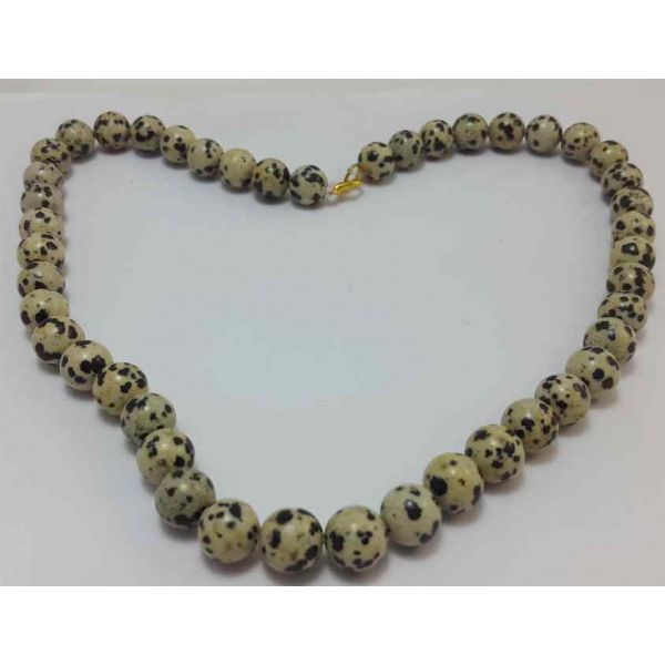 46 Gram Dalmatian Jasper Rosary Bead Size 8 MM (Length 19 Inch)