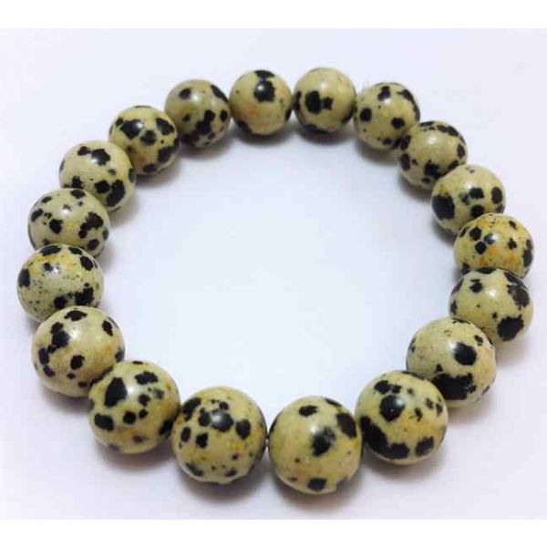 28 Gram Dalmatian Jasper Bracelet Bead Size 10 MM (Length 8 Inch)