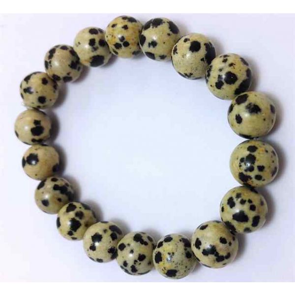 39 Gram Dalmatian Jasper Bracelet Bead Size 12 MM (Length 8 Inch)