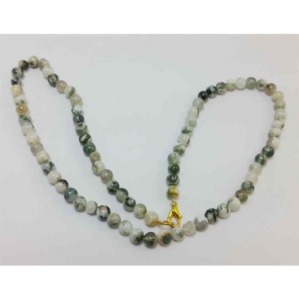 65 Gram Tree Agate Rosary Bead Size 10 MM (Length 19 Inch)