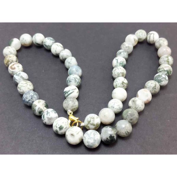 22 Gram Tree Agate Rosary Bead Size 6 MM (Length 19 Inch)