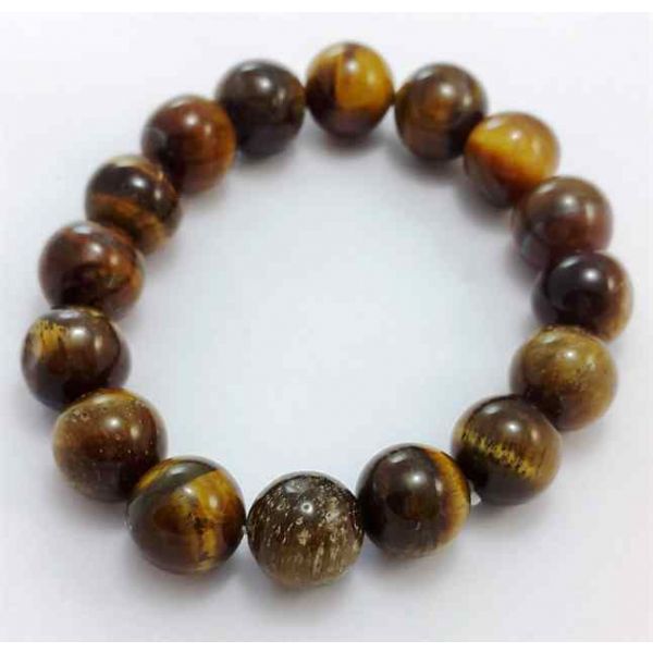 42 Gram Tiger Eye Stone Bracelet Bead Size 12 MM (Bracelet Length 8 Inch)