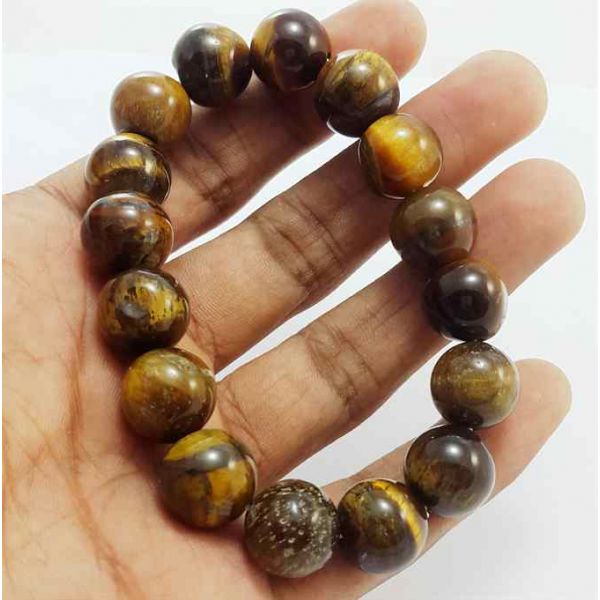 19 Gram Tiger Eye Stone Bracelet Bead Size 8 MM (Bracelet Length 8 Inch)