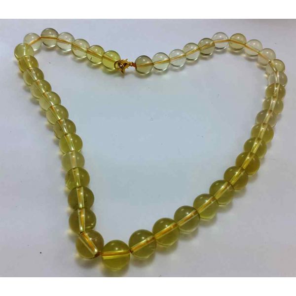 41 Gram Lemon Topaz Rosary  Bead Size 8 MM (Rosary Length 19 Inch)