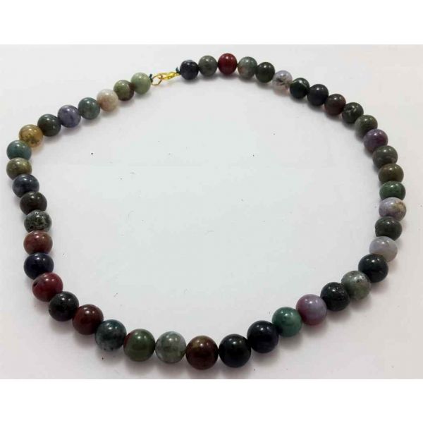 47 Gram INDIAN AGATE ROSARY BEAD SIZE 8 MM (LENGTH 19 INCH)