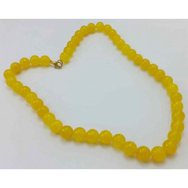 Yellow Jade Rosary 64 Gram (Length 19 Inch)