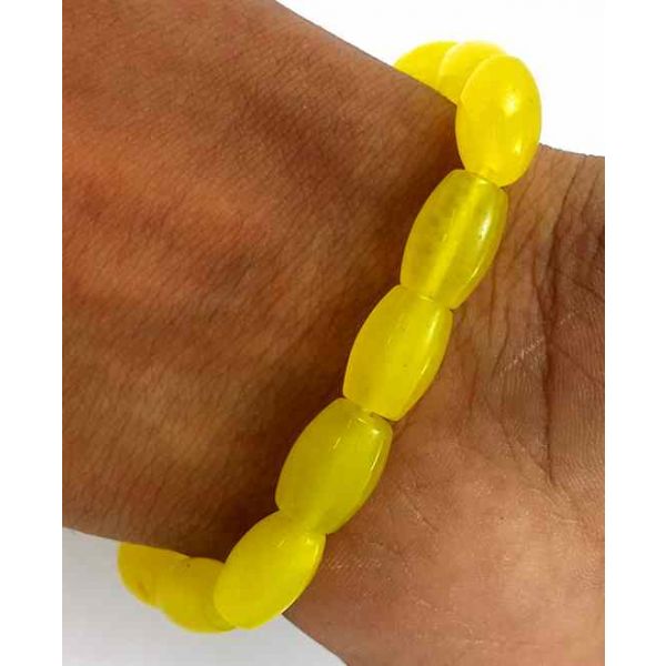 Yellow Jade Bracelet 20 Gram (Length 8 Inch)