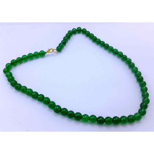 45 Gram Dark Green Jade Rosary Bead Size 8 MM (Rosary Length 19 Inch)