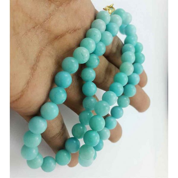 44 Gram Sky Blue Jade Rosary Bead Size 8 MM (Length 19 Inch)