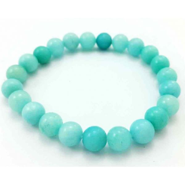 16 Gram Sky Blue Jade Bracelet Bead Size 8 MM (Length 8 Inch)