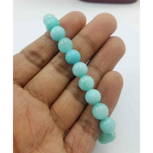 16 Gram Sky Blue Jade Bracelet Bead Size 8 MM (Length 8 Inch)