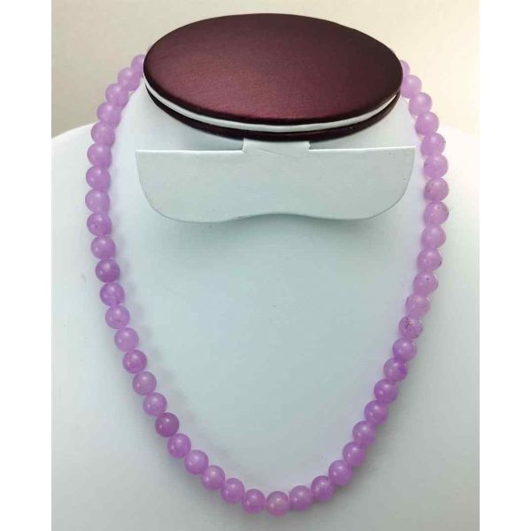 43 Gram Purple Jade Rosary Bead Size 8 MM (Length 19 Inch)