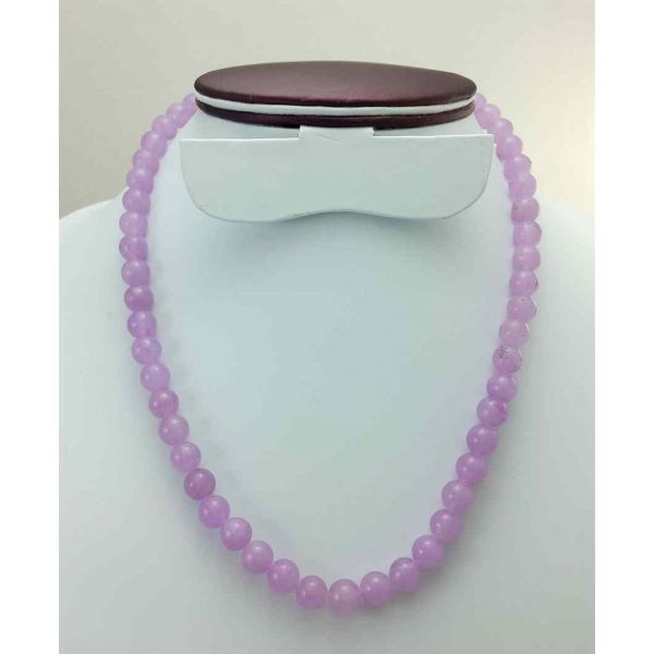 43 Gram Purple Jade Rosary Bead Size 8 MM (Length 19 Inch)