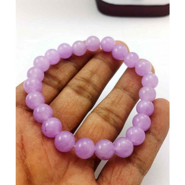17 Gram Purple Jade Bracelet Bead Size 8 MM (Length 8 Inch)