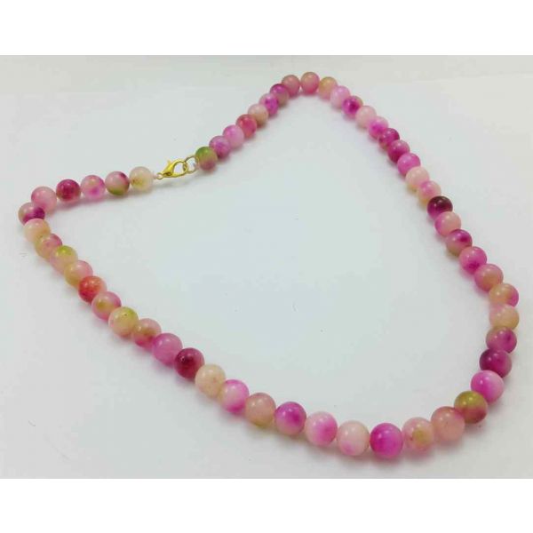 47 Gram Pink Jade Rosary Bead Size 8 MM (Length 19 Inch)