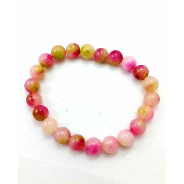 18 Gram  Pink Jade Bracelet Bead Size 8 MM (Length 8 Inch)