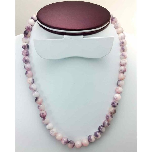 46 Gram Purple Jade Rosary Bead Size 8 MM (Length 19 Inch)