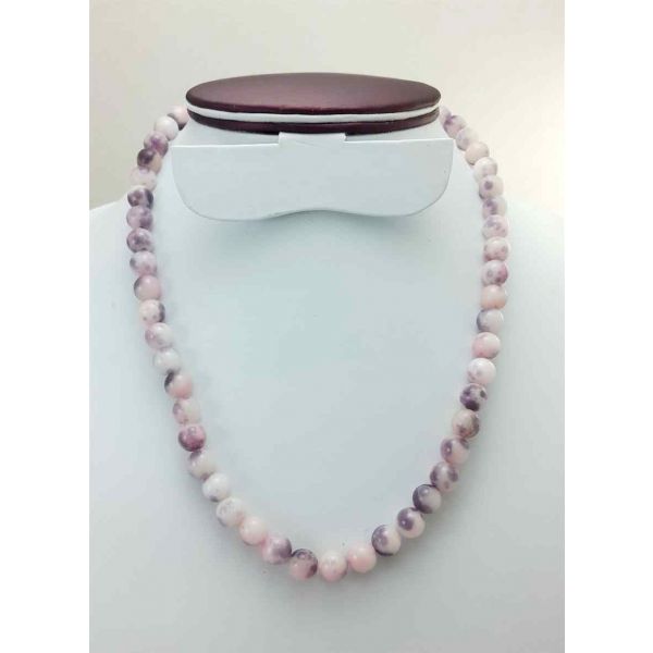 46 Gram Purple Jade Rosary Bead Size 8 MM (Length 19 Inch)
