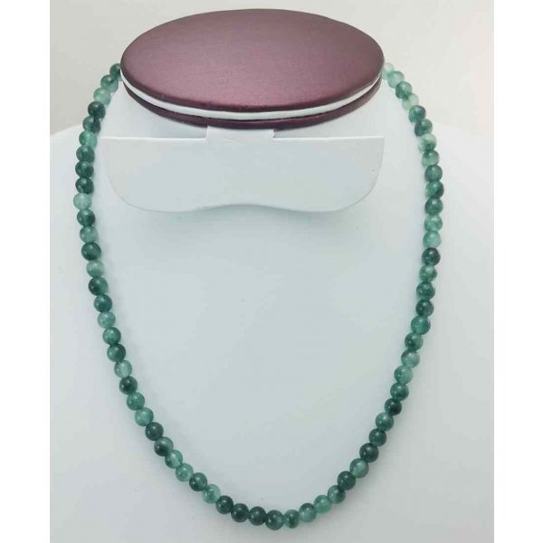 Green Round Jade Rosary 26 Gram (Length 19 Inch)