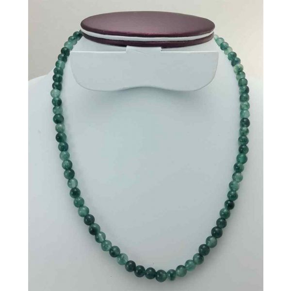 Green Round Jade Rosary 26 Gram (Length 19 Inch)
