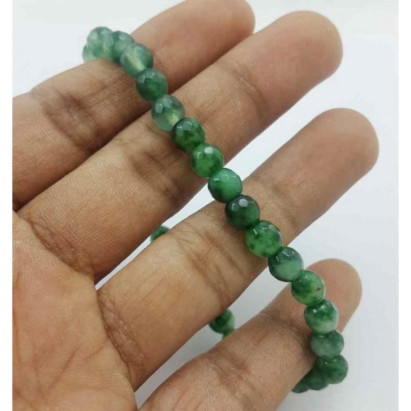 Green Round Jade Bracelet 9 Gram (Length 8 Inch)