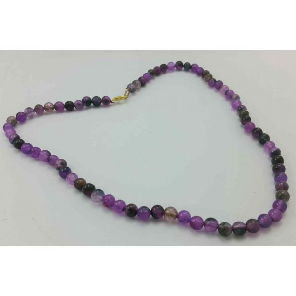 Purple Round Jade Rosary 24 Gram (Length 19 Inch)