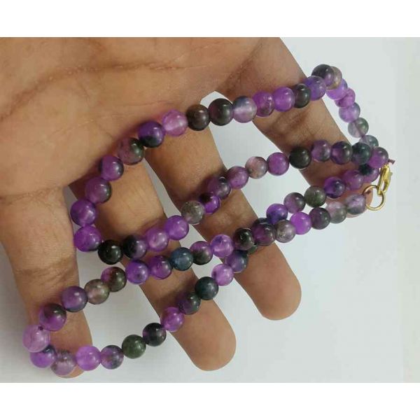 Purple Round Jade Rosary 24 Gram (Length 19 Inch)