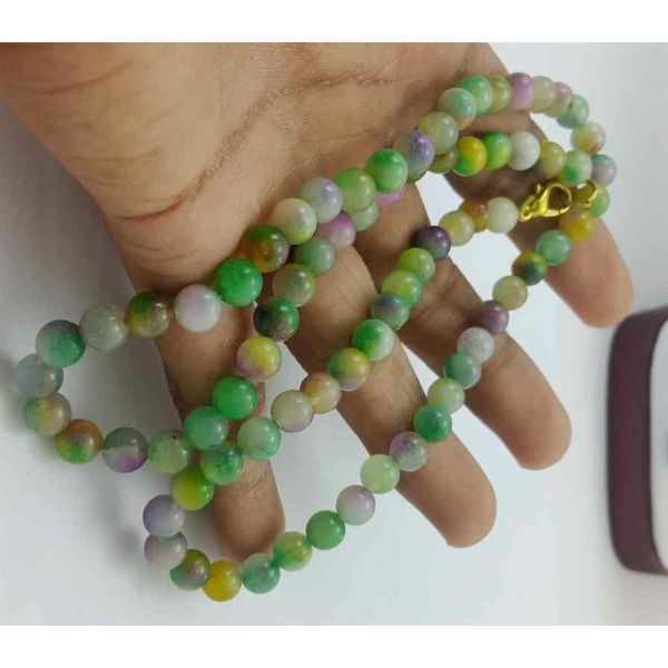 Mixed Color Round Jade Rosary 26 Gram (Length 19 Inch)