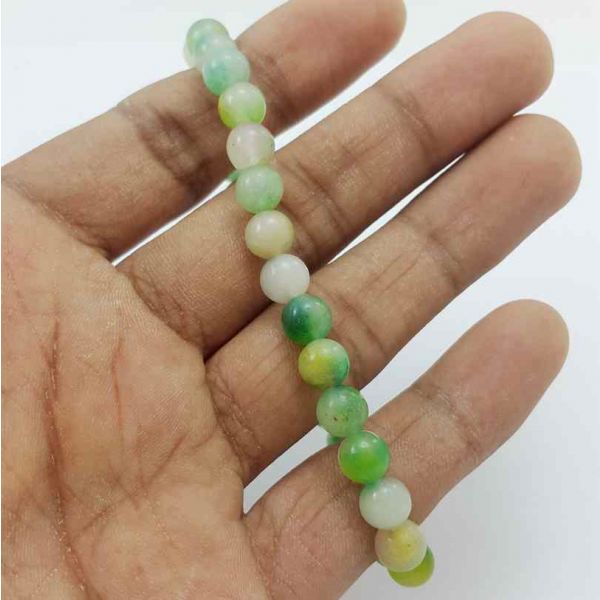 Multi Color Round Jade Bracelet 10 Gram (Length 8 Inch)