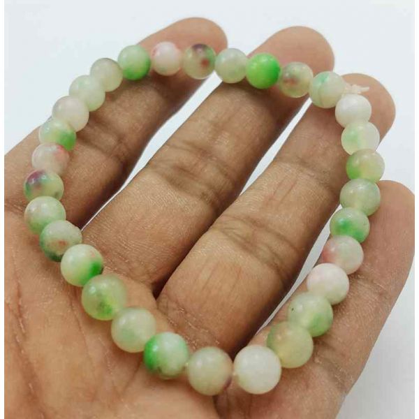 Mixed Color Round Jade Bracelet 11 Gram (Length 8 Inch)