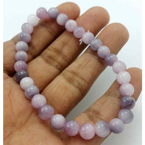 Grey Color Round Jade Bracelet 11 Gram (Length 8 Inch)