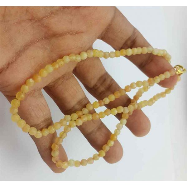 Yellowish Orange Jade Rosary 12 Gram (Length 19 Inch)