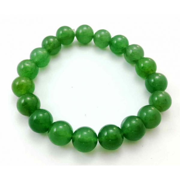 29 gram Green Jade Bracelet Bead Size 10 MM (Bracelet Length 8 Inch)