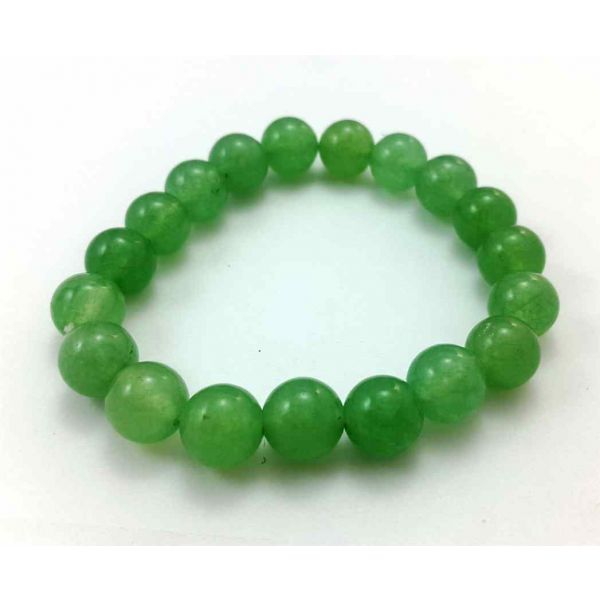 27 Gram Light Green Jade Bracelet Bead Size 10 MM (Bracelet Length 8 Inch)