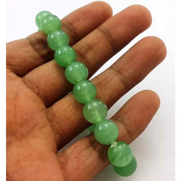 27 Gram Light Green Jade Bracelet Bead Size 10 MM (Bracelet Length 8 Inch)