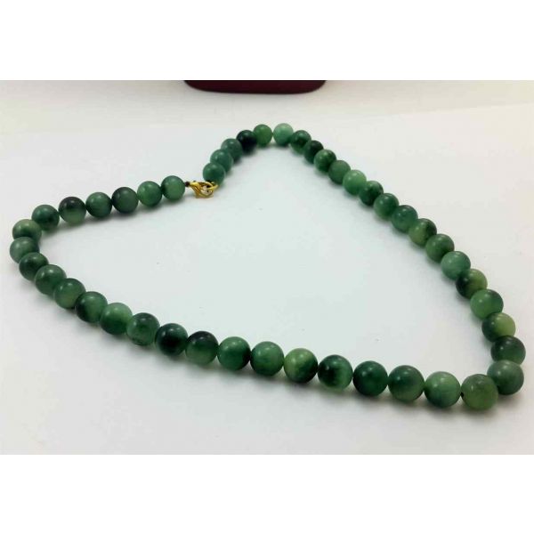 64 Gram Dark Green Jade Rosary Bead Size 10 MM (Rosary Length 19 Inch)