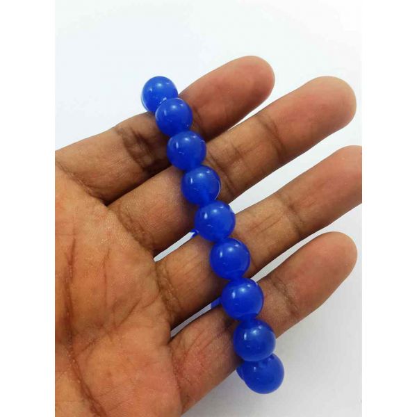 27 Gram Blue Jade Bracelet Bead Size 10 MM (Bracelet Length 8 Inch)
