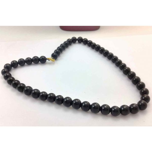 63 Gram Black Jade Rosary Bead Size 10 MM (Rosary Length 19 Inch)
