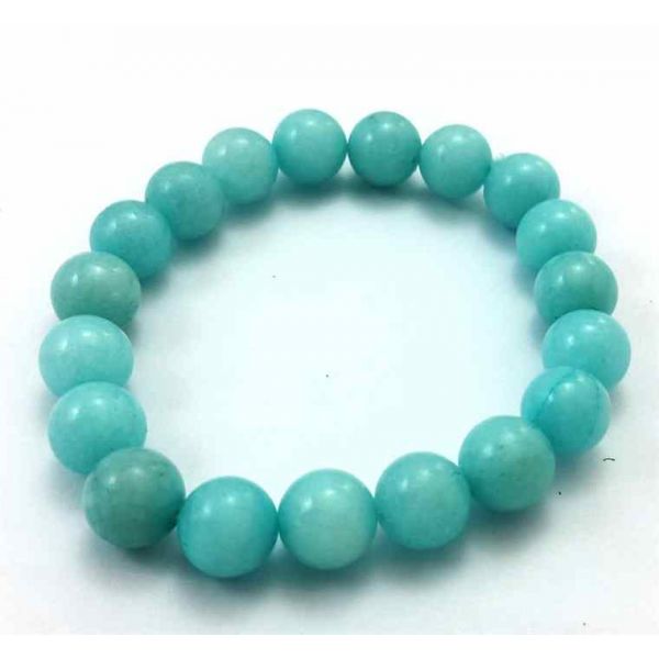 29 Gram Sky Blue Jade Bracelet Bead Size 10 MM (Bracelet Length 8 Inch)