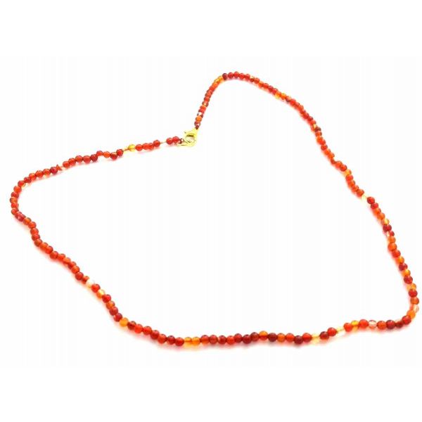 Orange Onyx Rosary 8 Gram (Length 19 Inch)