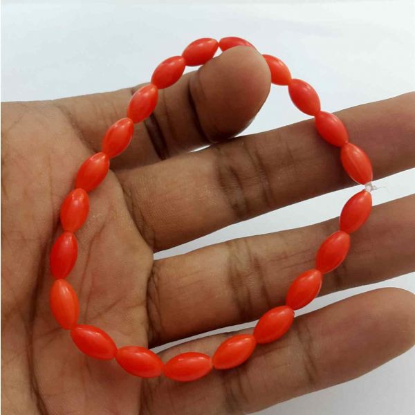 Red Coral Bracelet 8 Gram (Length 8 Inch)