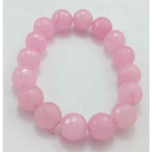 Rose Pink Jade Bracelet 37 Gram (Length 8 Inch)