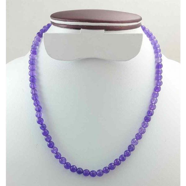 23 Gram Purple Jade Rosary Bead Size 6 MM (Length 19 Inch)